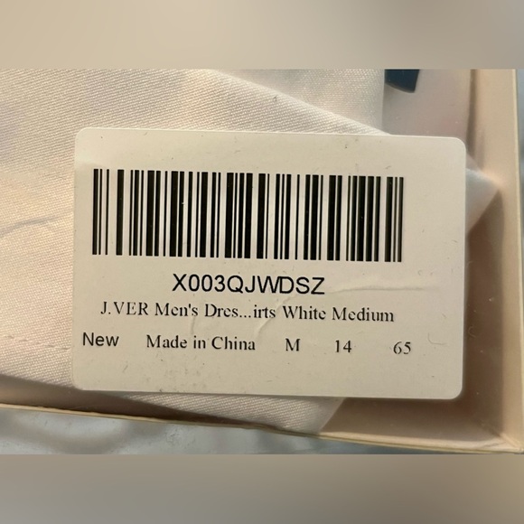 J.VER Men’s White Dress Shirt Medium – Flex Men’s Luxury Collection NWT - Picture 2 of 3